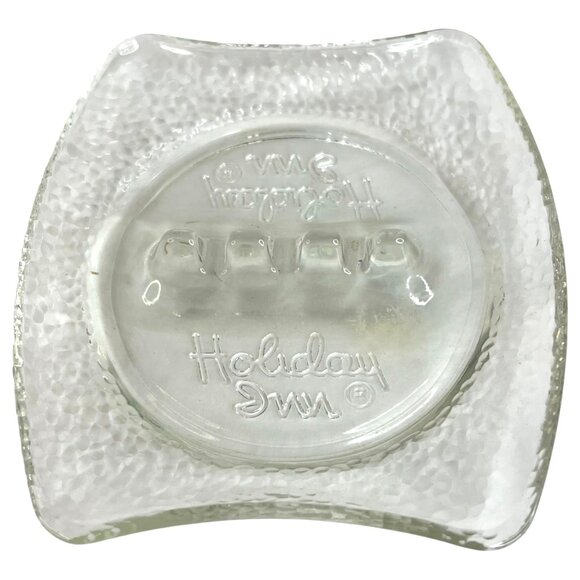 Vintage Holiday Inn Hotel Motel Textured Clear Glass Ashtray Advertising - Picture 1 of 6